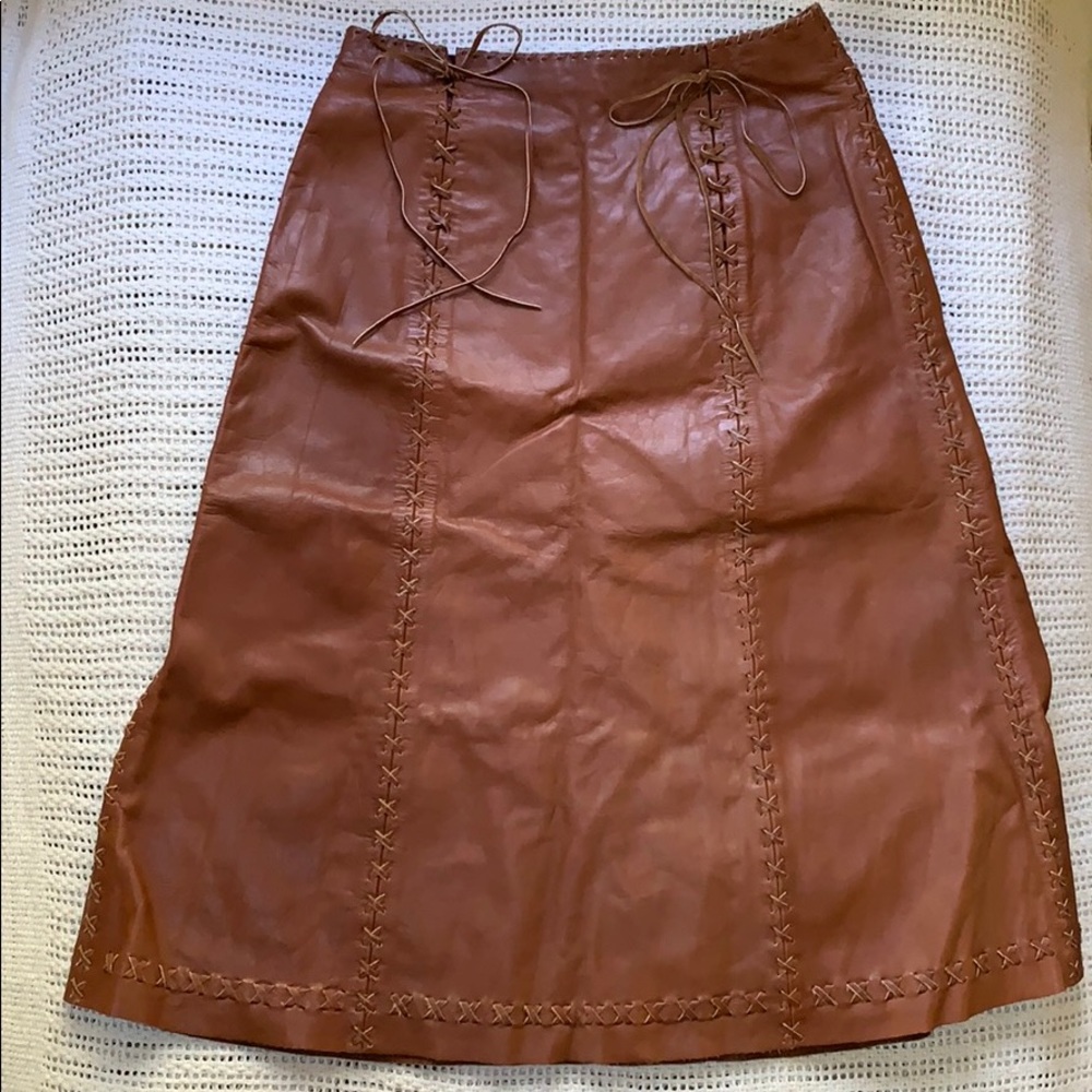 Leather Lace Up Festival Skirt